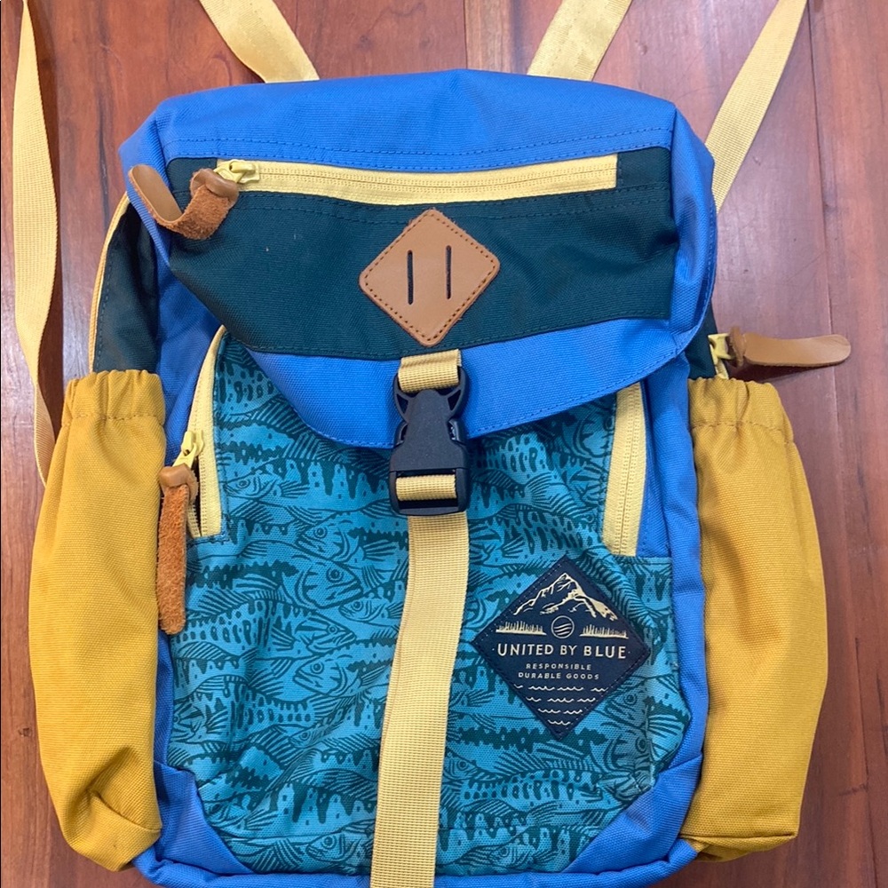 United By Blue Blue and Yellow Backpack Durable Canvas Design